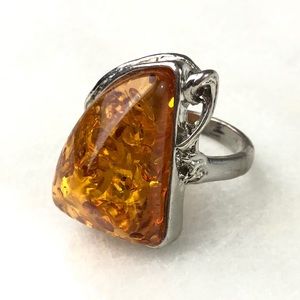 Huge Faux Amber Ring